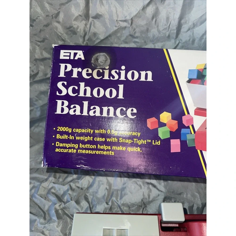 ETA Precision School Balance with Weights W/ Box Paperwork 410B Works Tested Fun